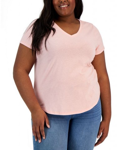 Plus Size Short-Sleeve Perfect Tee Pink $9.97 Tops