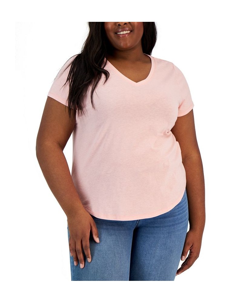 Plus Size Short-Sleeve Perfect Tee Pink $9.97 Tops