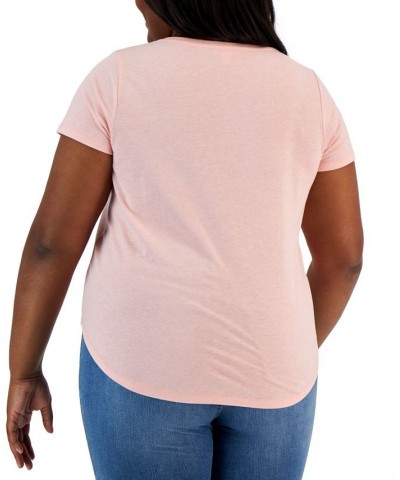 Plus Size Short-Sleeve Perfect Tee Pink $9.97 Tops