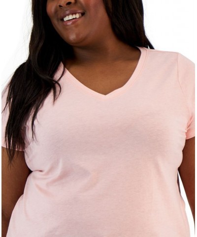 Plus Size Short-Sleeve Perfect Tee Pink $9.97 Tops