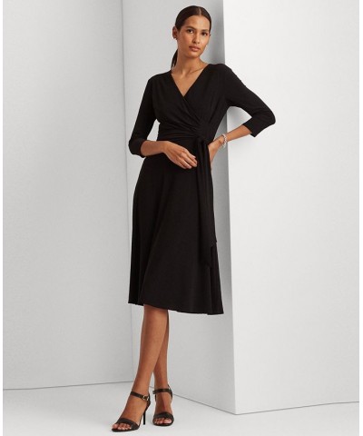 Surplice Jersey Dress Black $42.30 Dresses