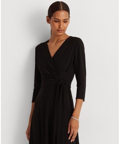 Surplice Jersey Dress Black $42.30 Dresses