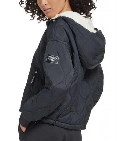 Women's Lightweight Quilted Hooded Jacket Black $46.61 Jackets