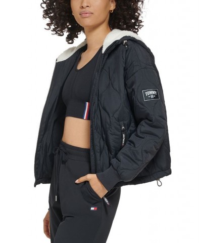 Women's Lightweight Quilted Hooded Jacket Black $46.61 Jackets