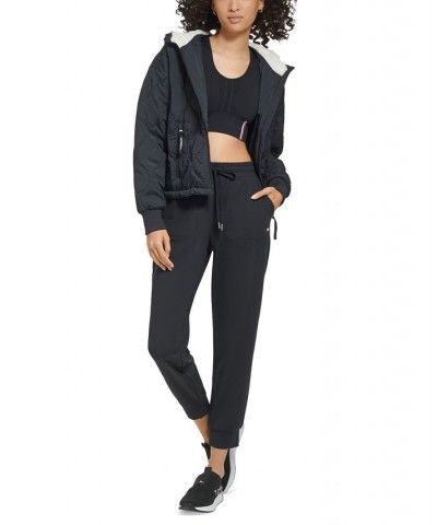 Women's Lightweight Quilted Hooded Jacket Black $46.61 Jackets