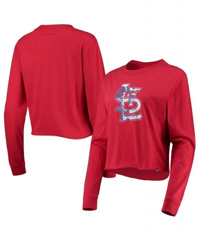 Women's Red St. Louis Cardinals Baby Jersey Cropped Long Sleeve T-shirt Red $25.51 Tops