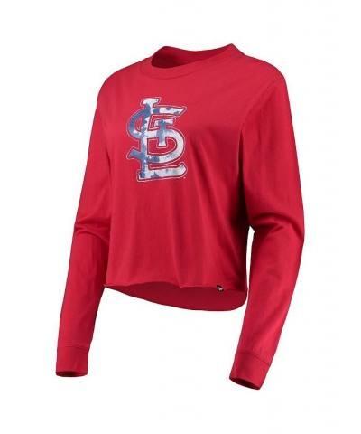 Women's Red St. Louis Cardinals Baby Jersey Cropped Long Sleeve T-shirt Red $25.51 Tops