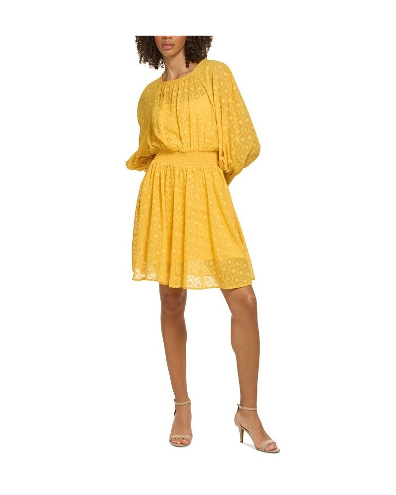 Petite Textured Chiffon Blouson Dress Deep Maize $37.92 Dresses