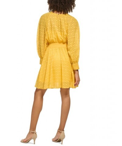 Petite Textured Chiffon Blouson Dress Deep Maize $37.92 Dresses