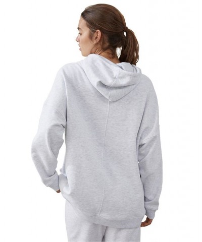 Women's Oversized Sweatshirt Hoodie Gray $22.55 Tops