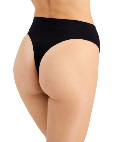 Women's Seamless Ribbed Hi-Cut Thong Porcelain Pink $8.00 Panty