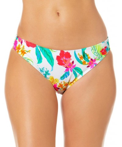 Juniors' Retro Hibiscus Smocked Cami Bikini Top & Bottoms Multi $16.80 Swimsuits