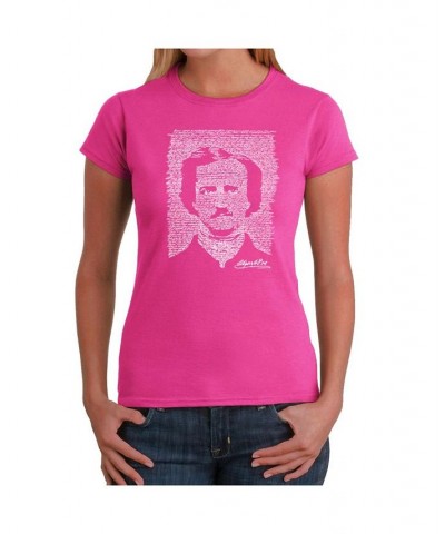 Women's Word Art T-Shirt - Edgar Allen Poe - The Raven Black $15.12 Tops