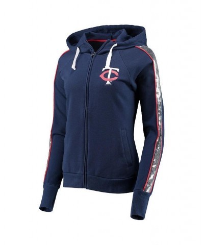 Women's Navy Minnesota Twins Game Changer Raglan Full-Zip Hoodie Navy $43.99 Sweatshirts