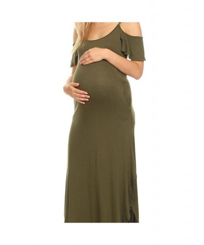 Plus Size Maternity Lexi Maxi Dress Olive $32.40 Dresses