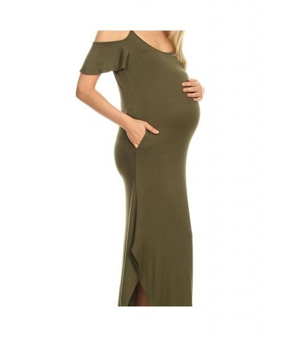 Plus Size Maternity Lexi Maxi Dress Olive $32.40 Dresses