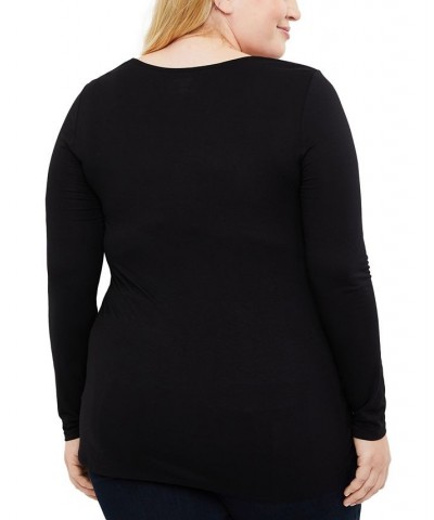 Plus Size Tiered Nursing Top Black $20.50 Tops