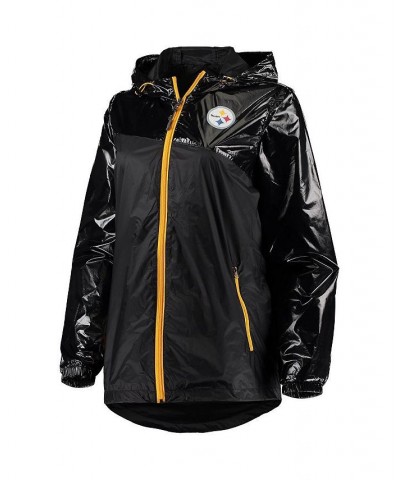 Women's Black Pittsburgh Steelers Double-Coverage Full-Zip Hoodie Jacket Black $49.35 Jackets