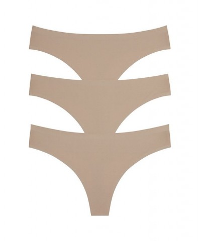 Women's Skinz Thong Pack of 3 Tan/Beige $25.76 Panty