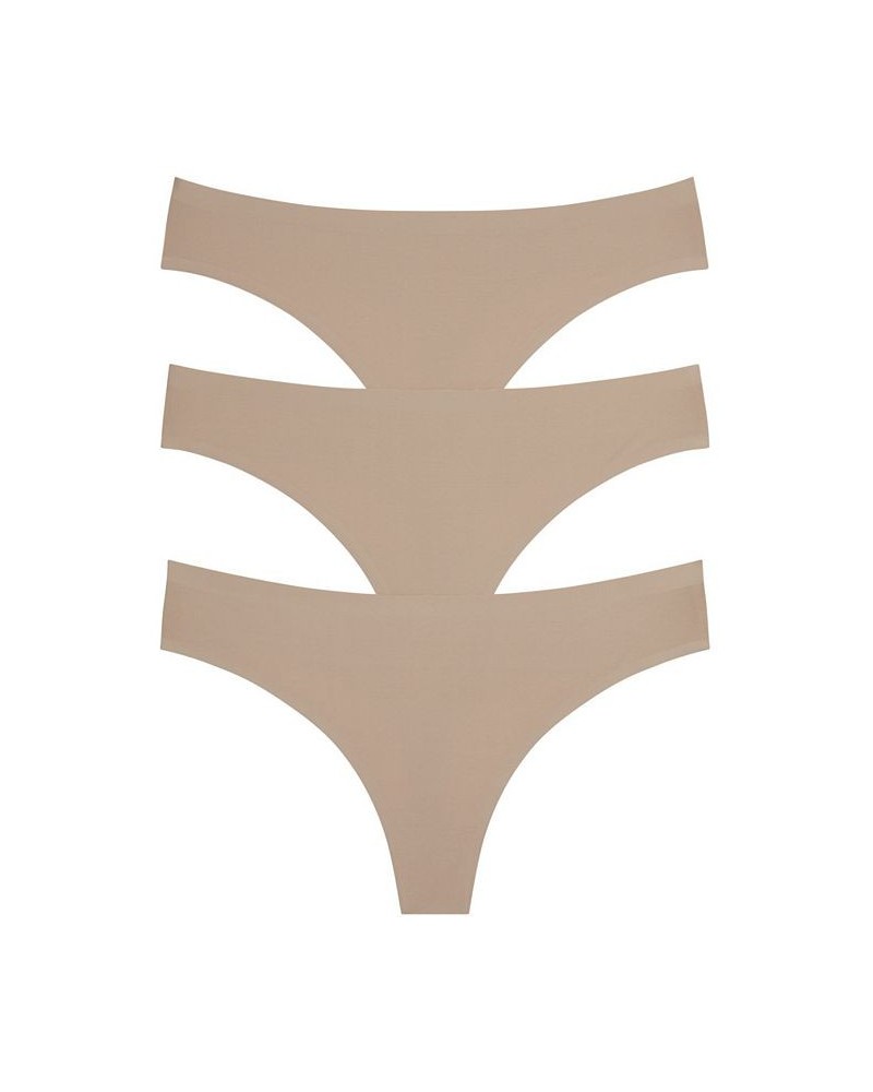 Women's Skinz Thong Pack of 3 Tan/Beige $25.76 Panty