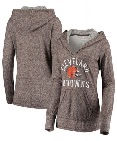 Women's Brown Cleveland Browns Doubleface Slub Pullover Hoodie Brown $43.34 Sweatshirts