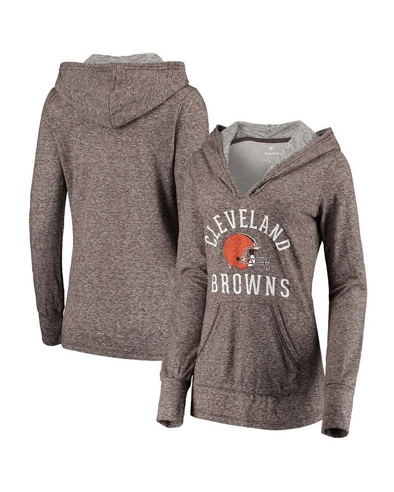 Women's Brown Cleveland Browns Doubleface Slub Pullover Hoodie Brown $43.34 Sweatshirts