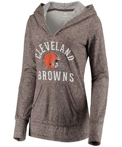 Women's Brown Cleveland Browns Doubleface Slub Pullover Hoodie Brown $43.34 Sweatshirts