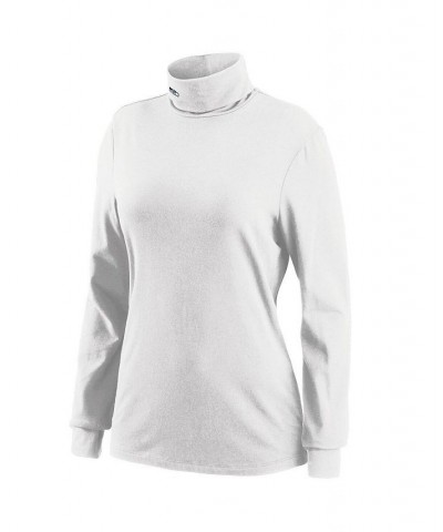 Women's White Seattle Seahawks Long Sleeve Tri-Blend Turtleneck T-shirt White $28.79 Tops