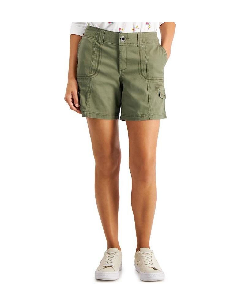 Women's Comfort-Waist Cargo Shorts Olive Sprig $15.17 Shorts