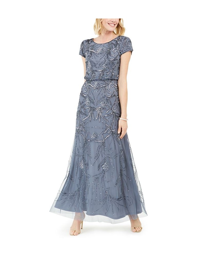 Beaded Gown Dusty Blue $103.60 Dresses