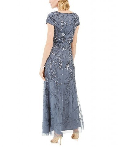 Beaded Gown Dusty Blue $103.60 Dresses