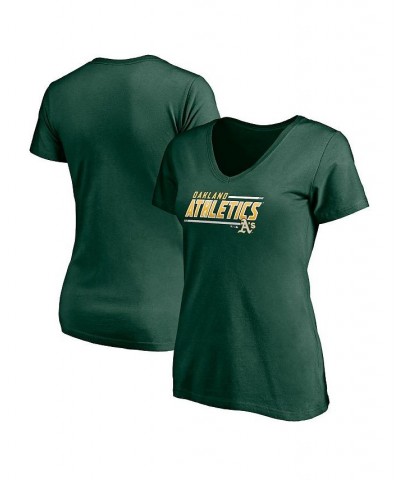 Women's Branded Green Oakland Athletics Plus Size Mascot In Bounds V-Neck T-shirt Green $16.72 Tops