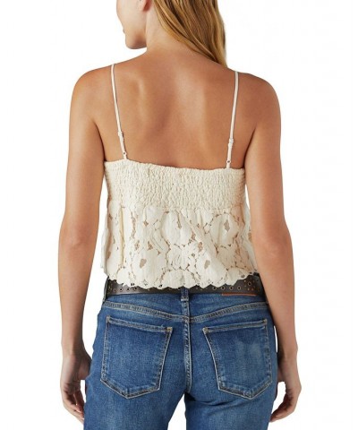 Women's Lace Sweetheart-Neck Camisole Top Tan/Beige $16.68 Tops