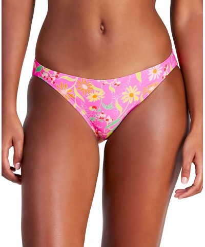 Women's Ruffle V-Neck Bikini Top & Bottoms Pink Flash $50.40 Swimsuits