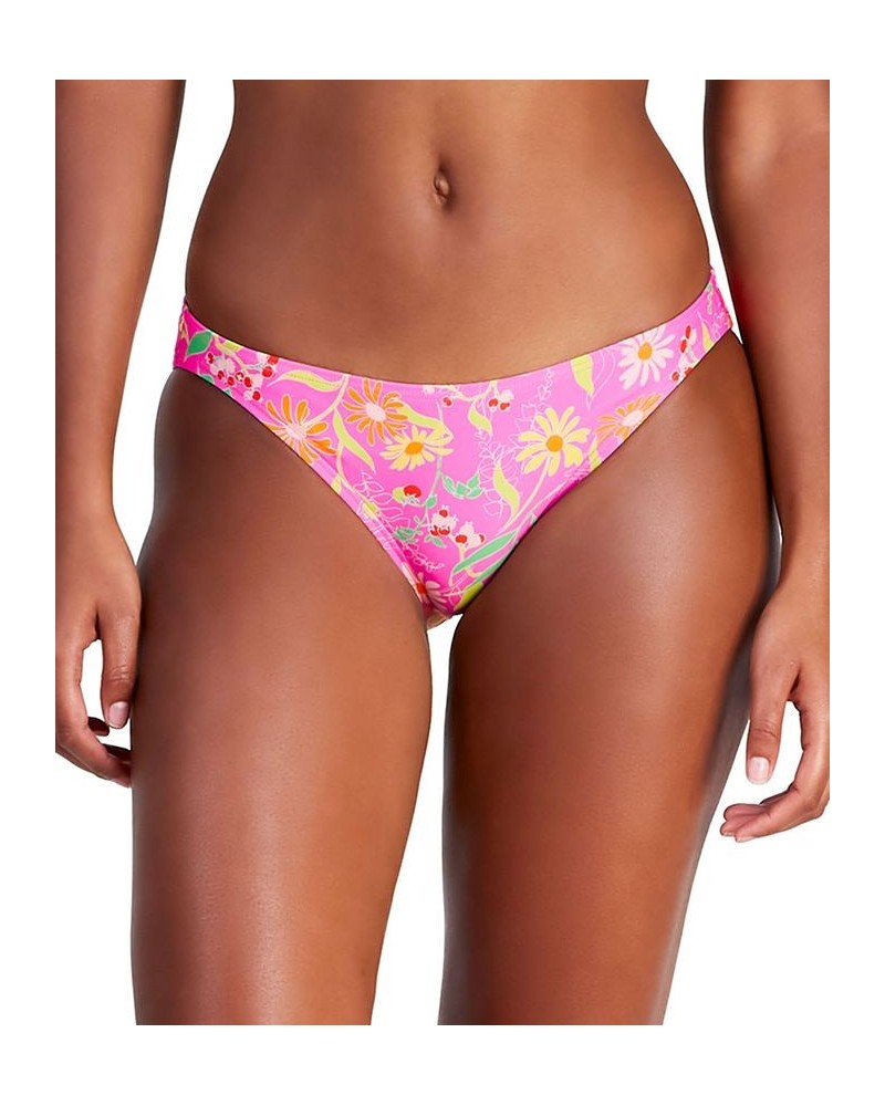 Women's Ruffle V-Neck Bikini Top & Bottoms Pink Flash $50.40 Swimsuits