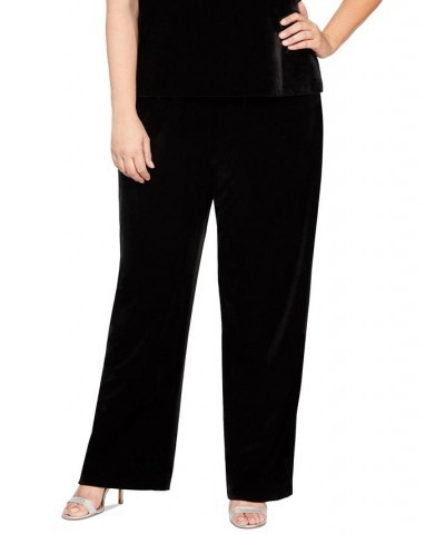 Plus Size High-Rise Pull-On Velvet Pants Black $41.42 Pants