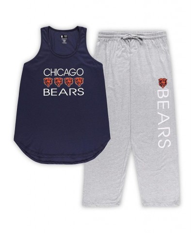 Women's Navy Orange Chicago Bears Plus Size Meter Tank Top and Pants Sleep Set Navy, Orange $40.18 Pajama