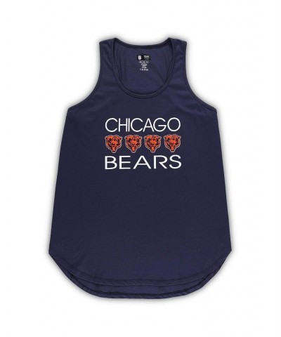 Women's Navy Orange Chicago Bears Plus Size Meter Tank Top and Pants Sleep Set Navy, Orange $40.18 Pajama