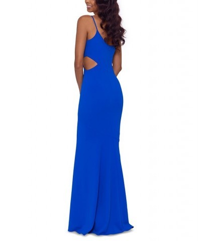 One-Shoulder Cutout Gown Cobalt $87.02 Dresses