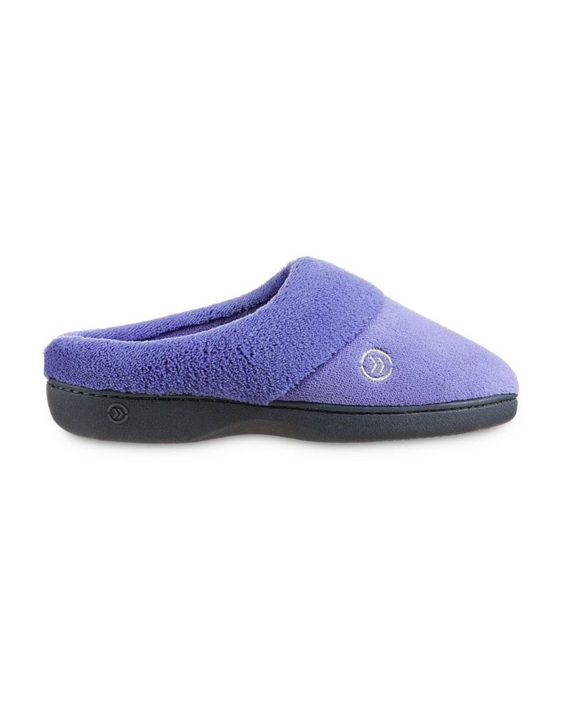 Women's Micro Terry Sport Hoodback Slippers Purple $10.34 Shoes