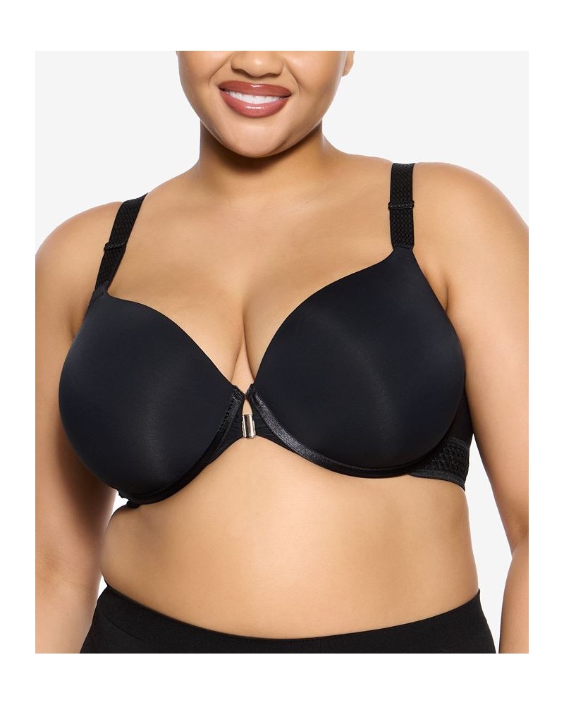 Women's Body Soft Smoothing Front Close T-Shirt Bra Black $17.66 Bras