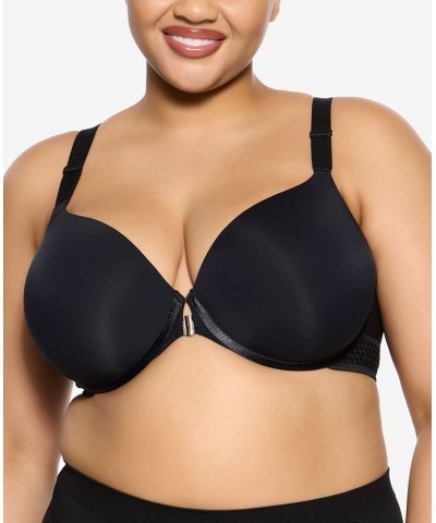 Women's Body Soft Smoothing Front Close T-Shirt Bra Black $17.66 Bras