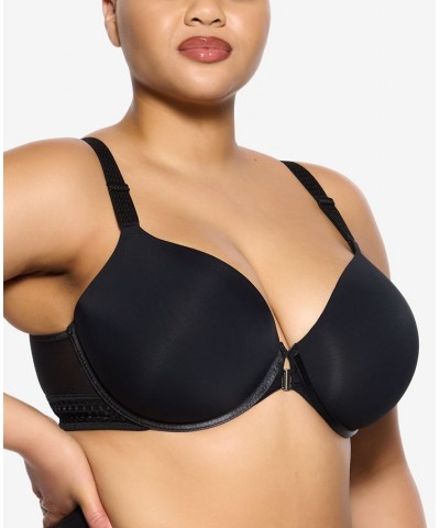 Women's Body Soft Smoothing Front Close T-Shirt Bra Black $17.66 Bras