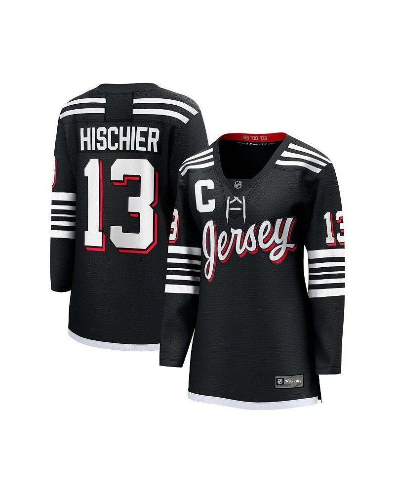 Women's Nico Hischier Black New Jersey Devils Alternate Premier Breakaway Player Jersey Black $75.90 Jersey