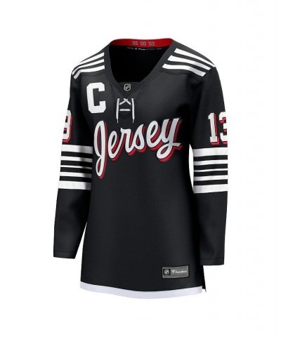 Women's Nico Hischier Black New Jersey Devils Alternate Premier Breakaway Player Jersey Black $75.90 Jersey