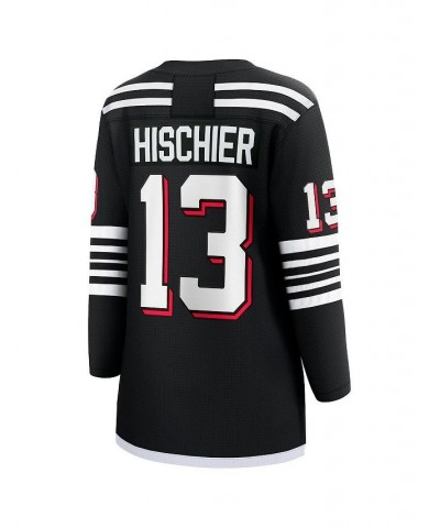 Women's Nico Hischier Black New Jersey Devils Alternate Premier Breakaway Player Jersey Black $75.90 Jersey