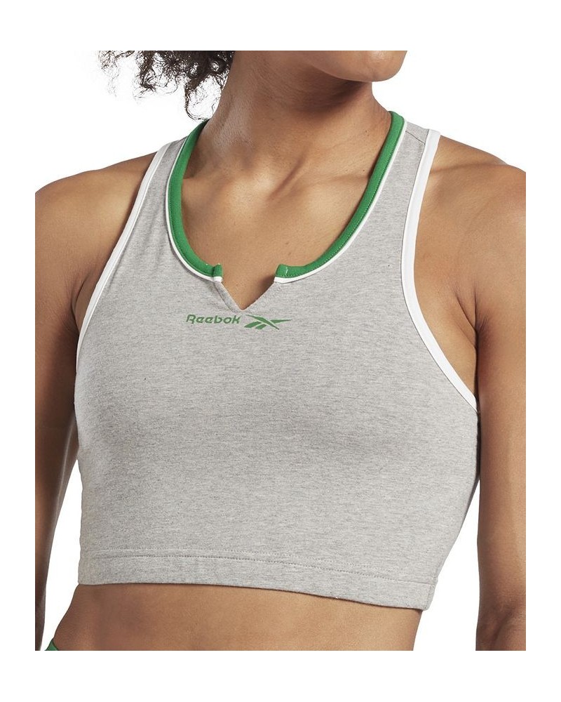 Women's Identity Notch-Neck Logo Bralette Gray $15.00 Bras