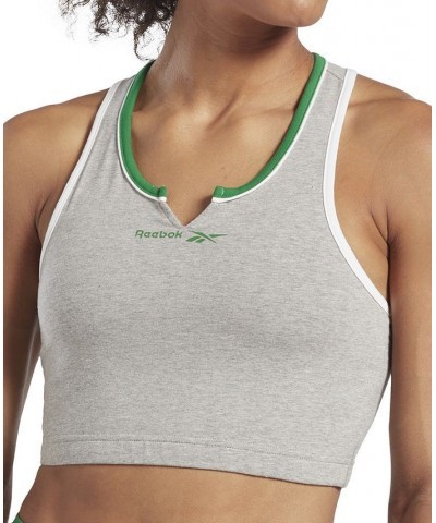 Women's Identity Notch-Neck Logo Bralette Gray $15.00 Bras