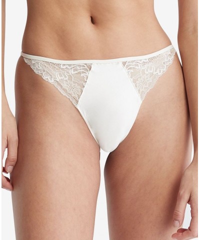 Women's Bridal Lace Thong Underwear QF7163 Vanilla Ice $13.68 Panty