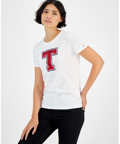 Women's Short-Sleeve Foiled Logo T-Shirt White $15.34 Tops